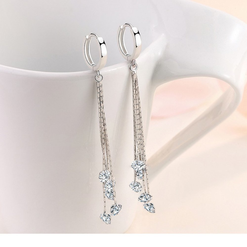 925 Silver Long Earring - Picture 5 of 7